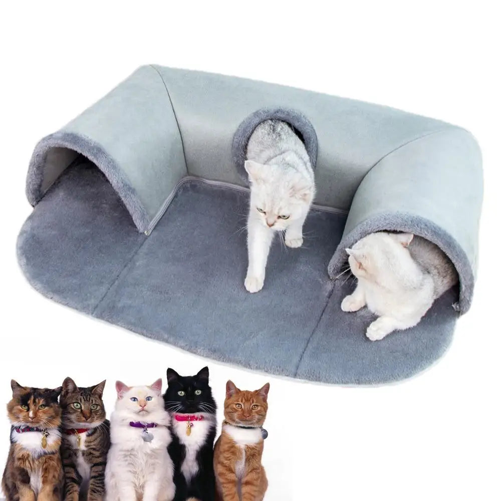 PurrPlay Tunnel Bed – Hide, Play & Nap in One!