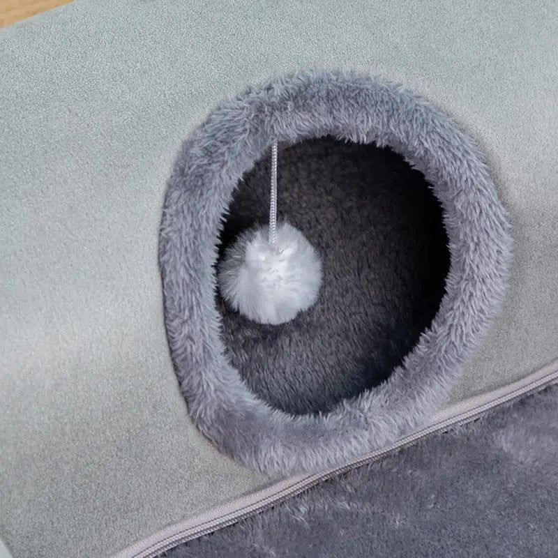 PurrPlay Tunnel Bed – Hide, Play & Nap in One!