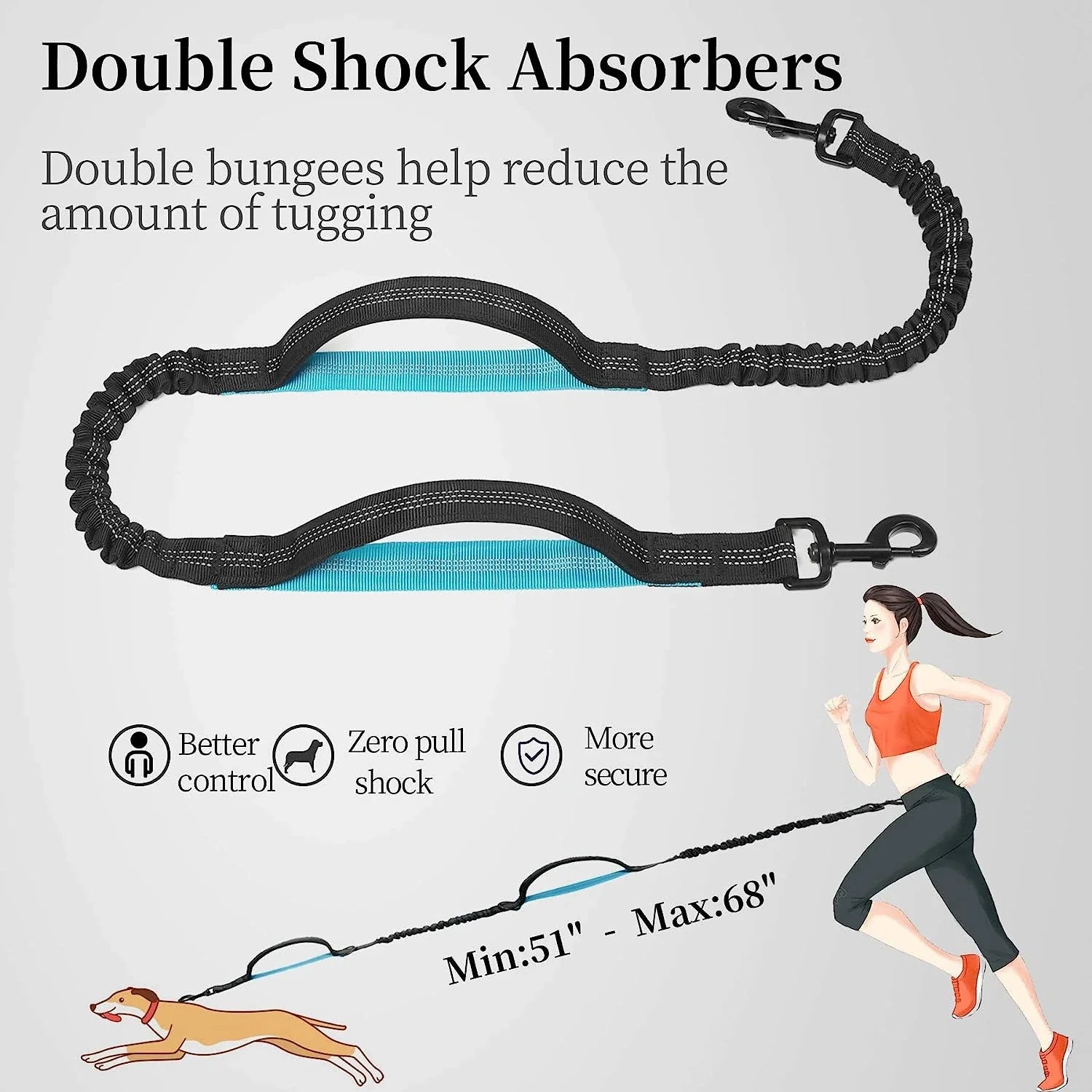 Walk Free: Hands-Free Dog Leash with Zipper Pouch